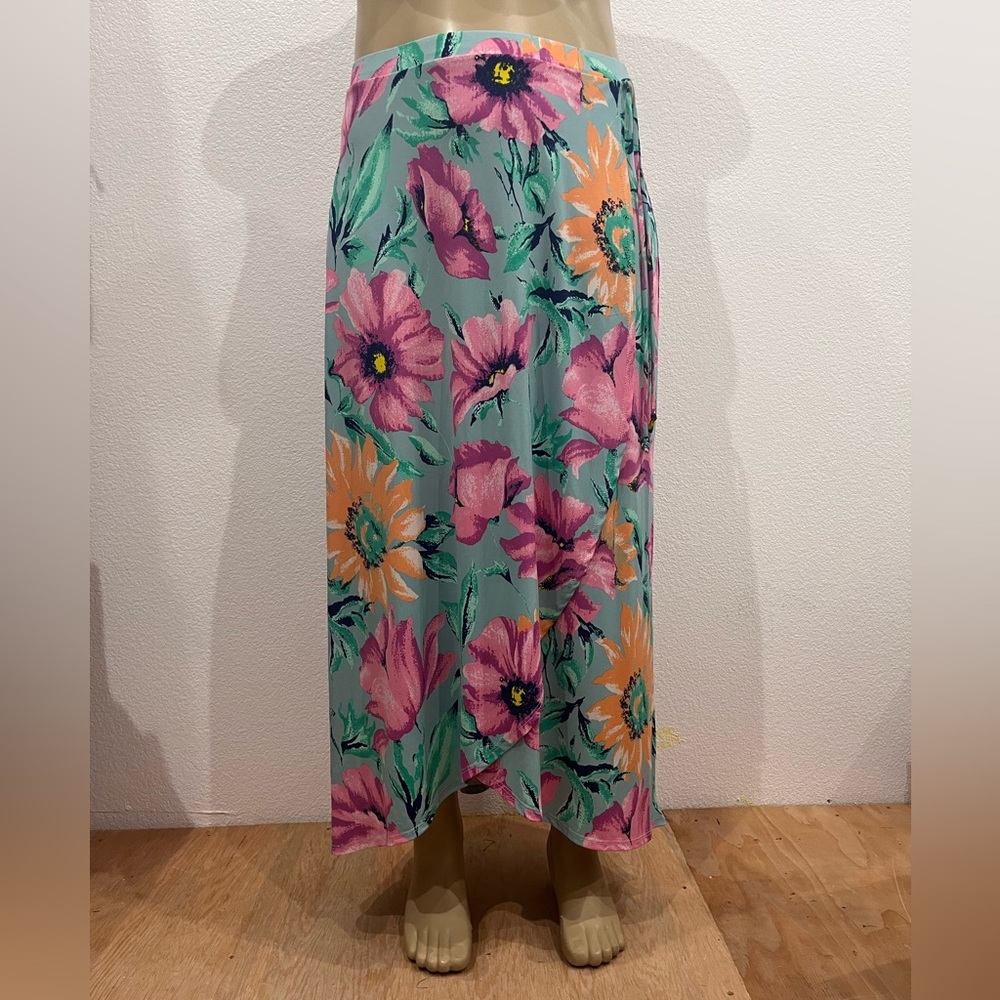 Gilli‎ Sz L Floral  Midi Wrap High-Low Skirt.